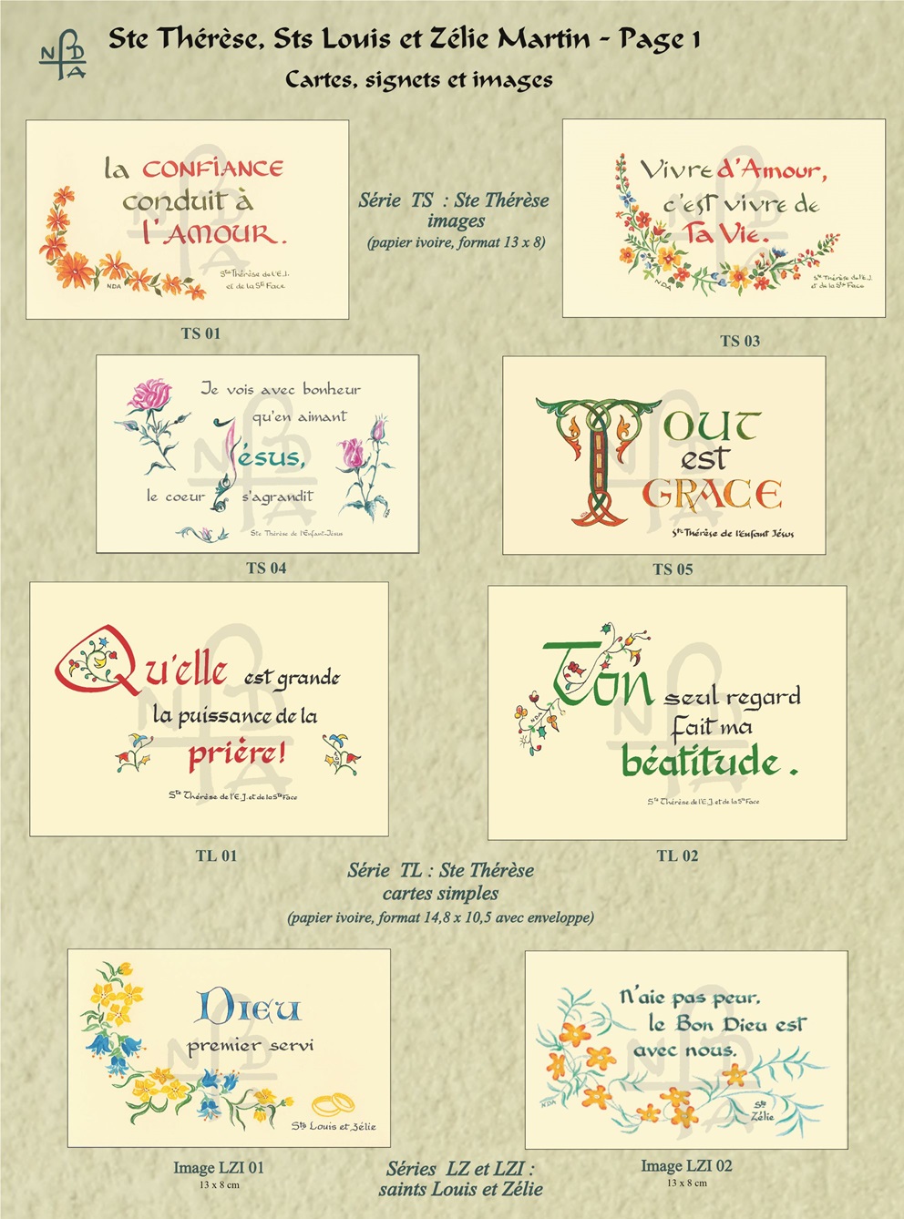 Abbaye Argentan Images Ste Thérèse Sts Louis et Zélie Martin page 1