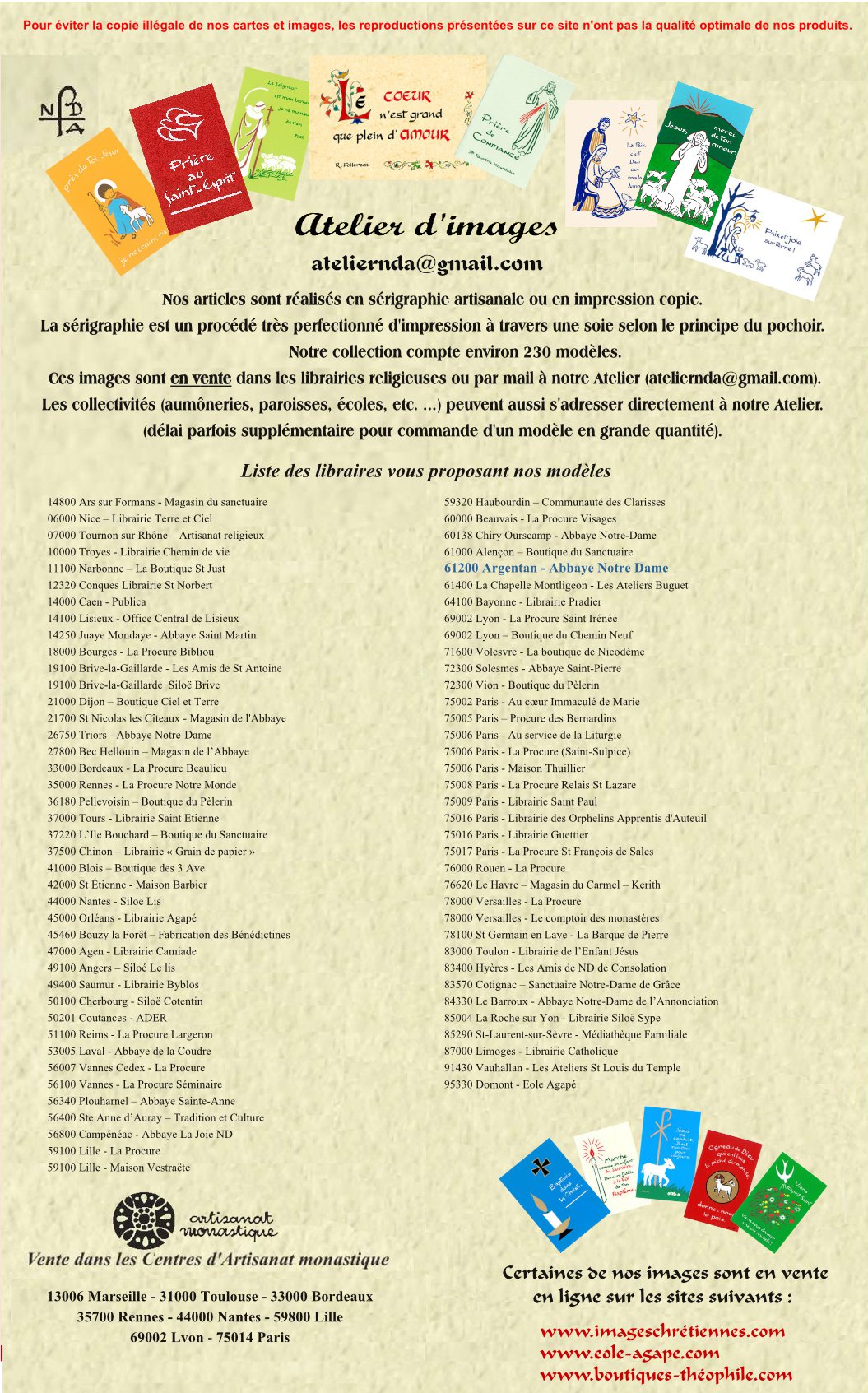 Abbaye Argentan Présentation Liste Libraires septembre 2025