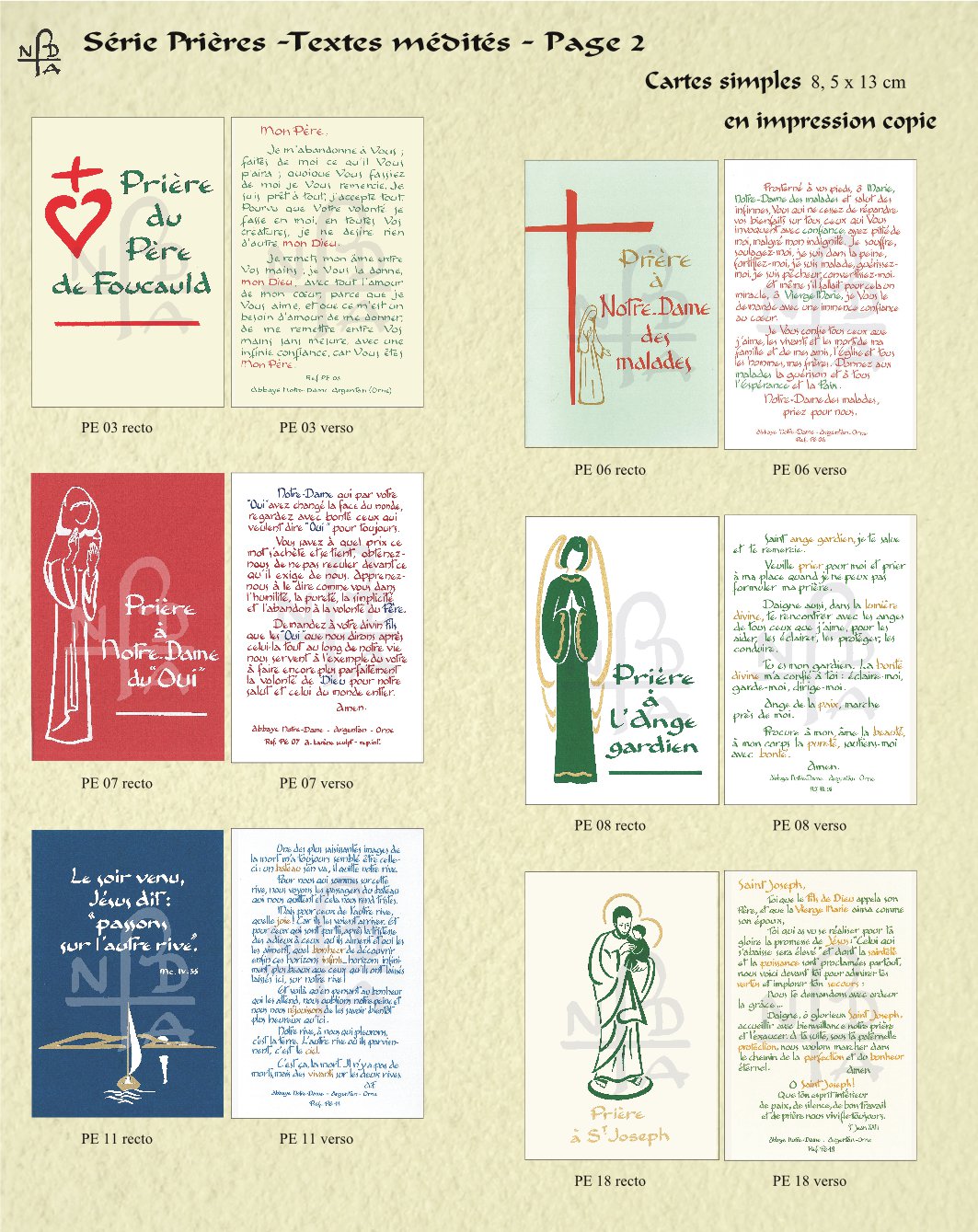 Abbaye Argentan Prières Textes médités page 2