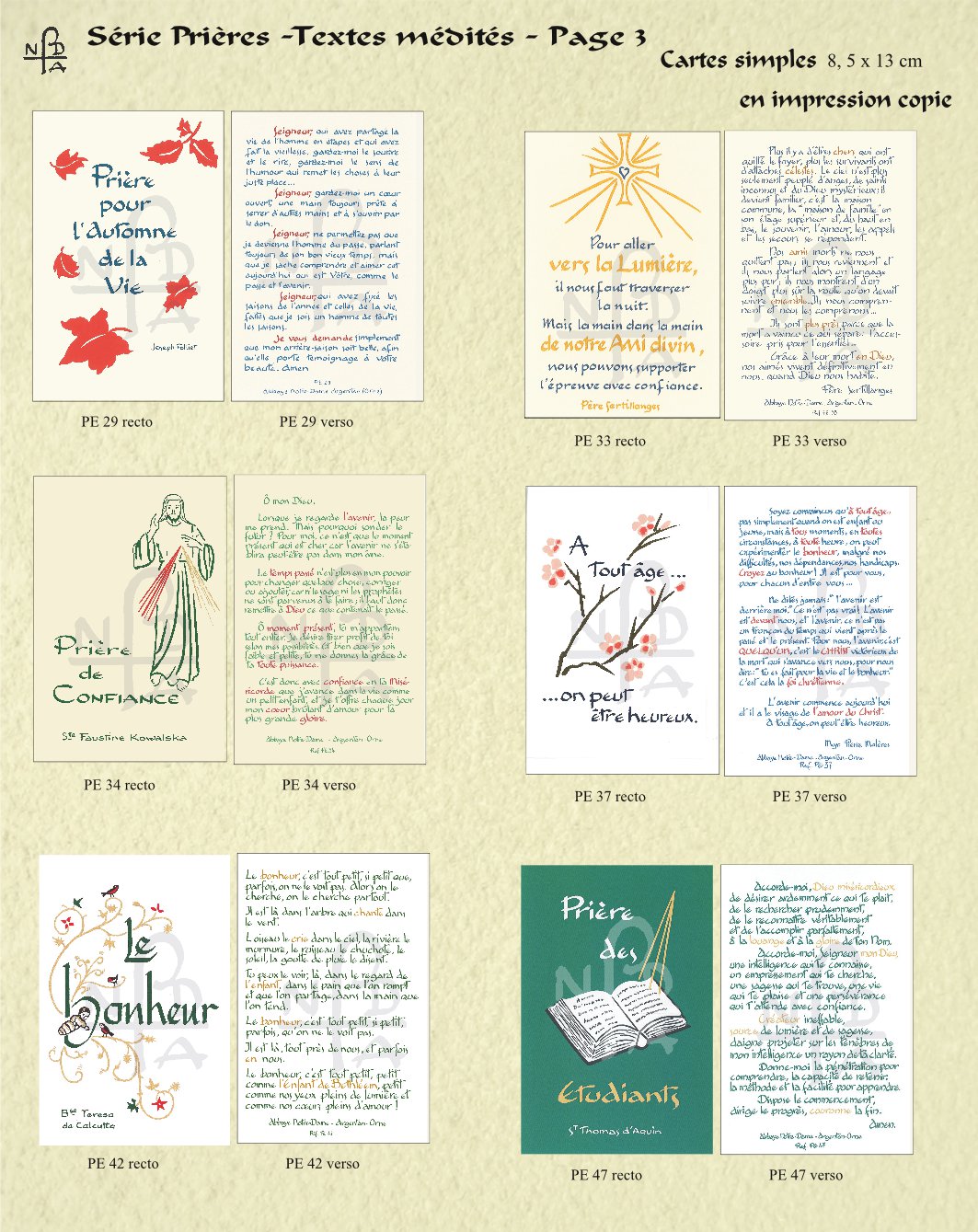 Abbaye Argentan Prières Textes médités page 3