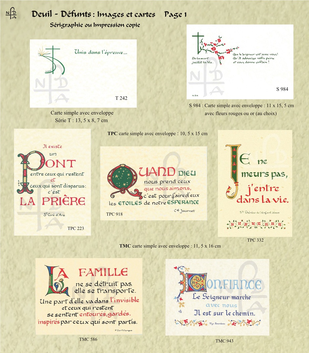 Abbaye Argentan Images Deuil Défunts septembre 2026 page 1